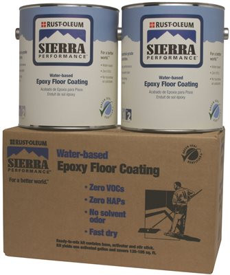 RUSTOLEUM 137056 RUST-OLEUM® SIERRA PERFORMANCE™ S40 SYSTEM 0 VOC WATER-BASED EPOXY FLOOR COATING KIT, GRAY, 1 GALLON