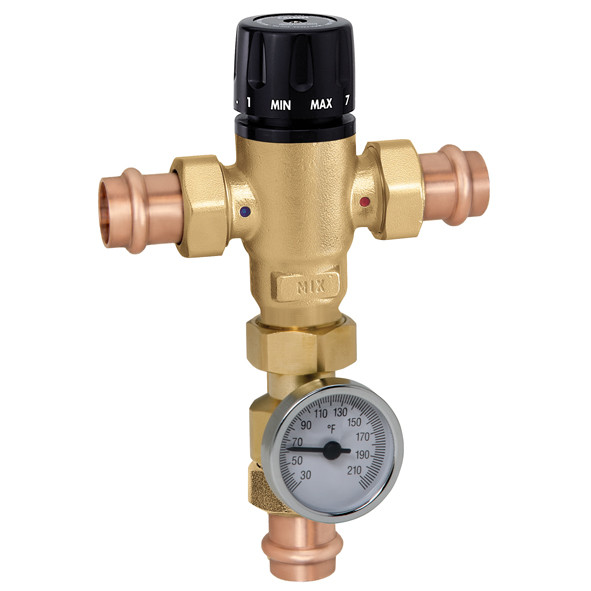 CALEFFI 317066 MixCal 3-way Thermostatic Mixing Valve 3/4" Press