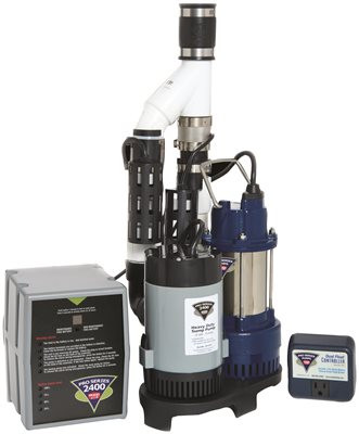 GLENTRONICS 110613 , Inc. PHCC 3000 Gallons Per Hour Pro Series 1/3 HP Combination Sump Pump System