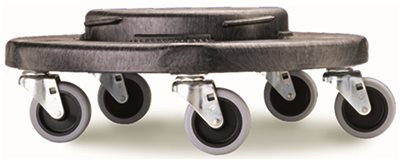 Rubbermaid RCP264000BK Commercial Brute Round Twist On/Off Dolly, 250lb Capacity, 18"L x 18"W x 6"H ()
