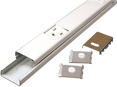 WIREMOLD 751038 Hardware Express Plugmold 2000 Series 5 Ft. Steel System with 10 Outlets-Ivory