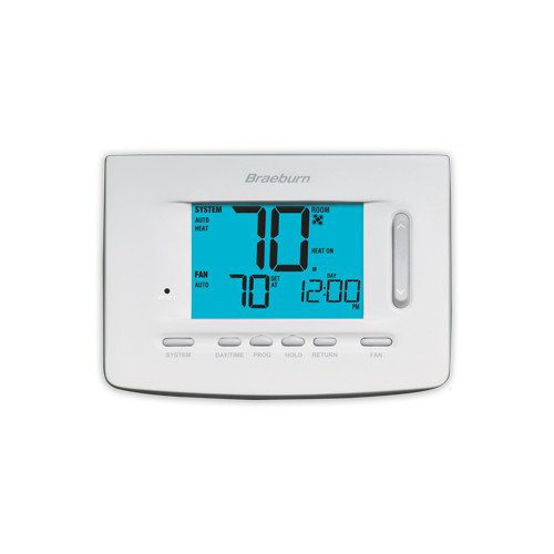 BRAEBURN 278308 24V PREMIER SERIES 7 DAY, 5-2 PROGRAMMABLE OR NON PROGRAMMABLE DIGITAL MULTISTAGE THERMOSTAT FOR CONVENTIONAL 2H-2C OR HEAT PUMP SYSTEMS.