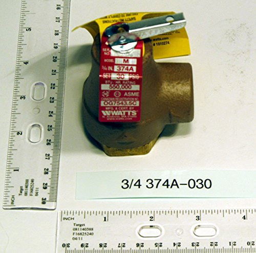 Watts 374A-3/4 374A-3/4 RELIEF VALVE 3/4" 30 PSI 550K BTU 0