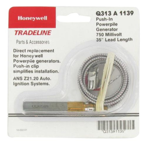Honeywell 2396 , Inc. Replacement Thermopile Generator, 35 inch lead, Includes push-in clip.