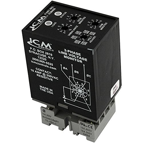 ICM Controls 66135 3-Phase Monitor, Adjustable 190-480 VAC, Plug-In Style