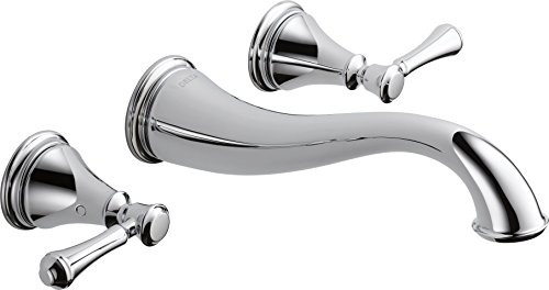 Delta T3597LF-WL Faucet Cassidy Two Handle Wall Mount Bathroom Faucet Trim, Chrome