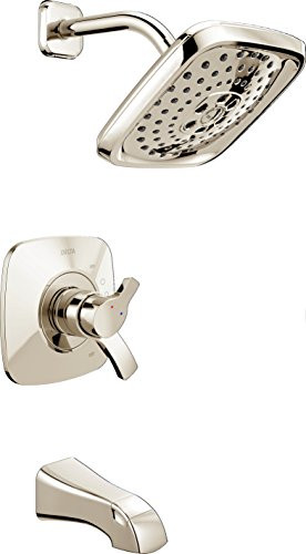 Delta T17452-PN Faucet Tesla Monitor 17 Series Tub & Shower Trim with H2Okinetic Technology, Polished Nickel