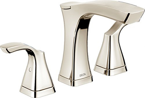 Delta 3552-PNMPU-DST Faucet Tesla Two Handle Widespread Bathroom Faucet, Polished Nickel