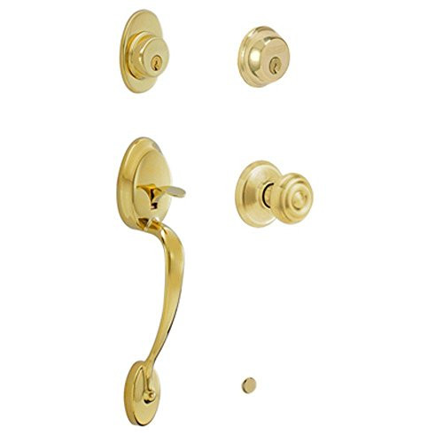 SCHLAGE F62PLY505GEO Plymouth Handleset - Georgian Interior Knob - Double Cylinder