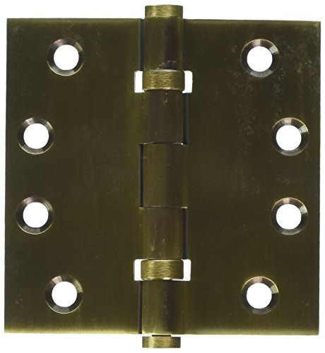 Deltana DSB4B5  4 x 4 in. Square Ball Bearings Hinges, Antique Brass - Solid Brass - 30 Case - Pack of 2