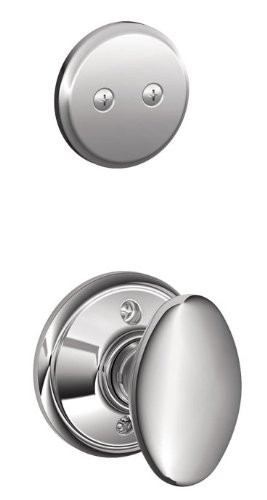SCHLAGE F94SIE625 F94-SIE Siena Knob Dummy Interior Pack from the F-Series, Polished Chrome