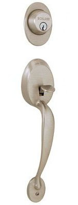 SCHLAGE F92PLY619 F92-PLY Plymouth Dummy Exterior Handleset from the F-Series, Satin Nickel