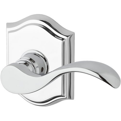 Baldwin PSCURTAR260 PS.CUR.TAR Curve Passage Leverset with Traditional Arch Rose, Polished Chrome