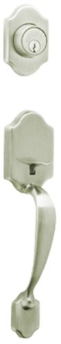 SCHLAGE JH58PRS630 Dexter by  Paris Exterior Handleset with Deadbolt, Satin Stainless Steel
