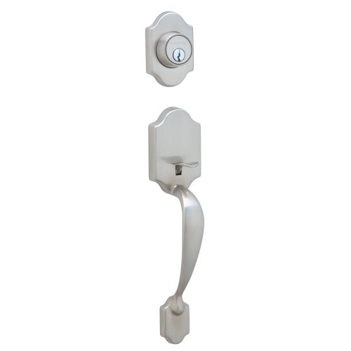 SCHLAGE JH58PRS619 Dexter by  Paris Exterior Handleset with Deadbolt, Satin Nickel