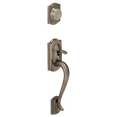 SCHLAGE F92CAM620 F92-CAM Camelot Dummy Exterior Handleset from the F-Series, Antique Pewter