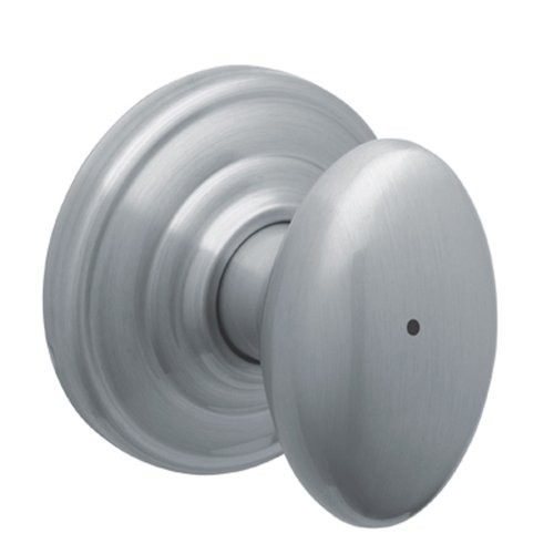 SCHLAGE F40SIE626AND F40-SIE-AND Siena Privacy Door Knob Set with Decorative Andover Rose, Satin Chrome