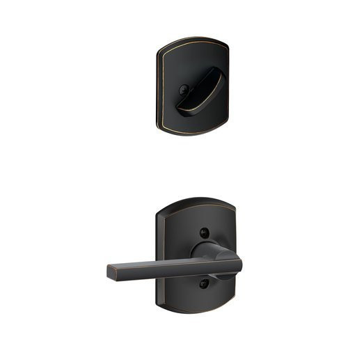 SCHLAGE F59LAT716GRW Lock Company Latitude Lever Single Cylinder Interior Pack with Decorative, Aged Bronze