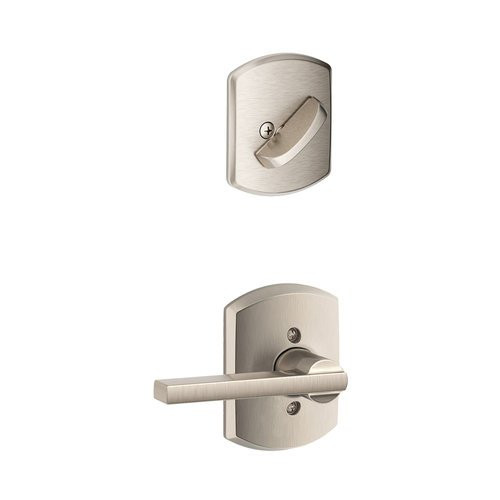 SCHLAGE F59LAT619GRW Lock Company Latitude Lever Single Cylinder Interior Pack with Decorative, Satin Nickel (Interior Half Only)