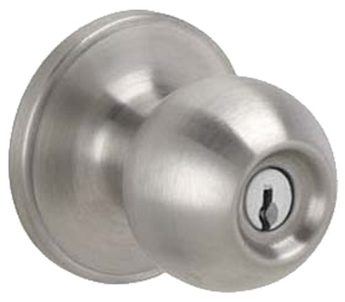 SCHLAGE J54CNA619 Dexter by  Corona Keyed Entry Knob, Satin Nickel