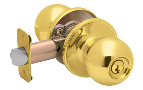 SCHLAGE J54VCNA605 Dexter by  Corona Entry Knob, Bright Brass
