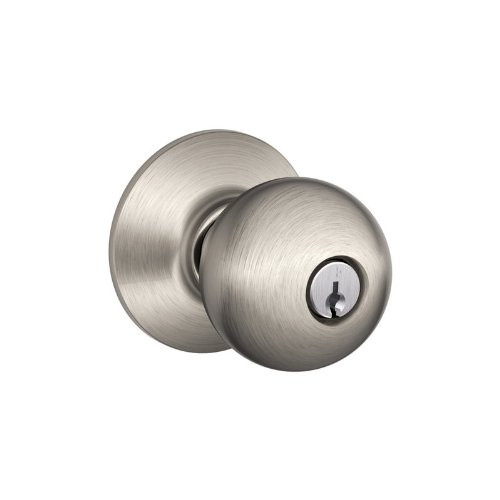 SCHLAGE F80ORB619 F80-ORB Orbit Storeroom Door Knob Set, Satin Nickel