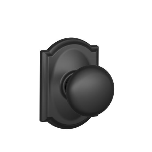 SCHLAGE F10PLY622CAM F10 PLY 622 CAM Camelot Collection Plymouth Passage Knob, Matte Black