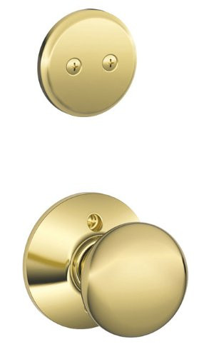 SCHLAGE F94PLY605 F94-PLY Plymouth Knob Dummy Interior Pack from the F-Series, Polished Brass