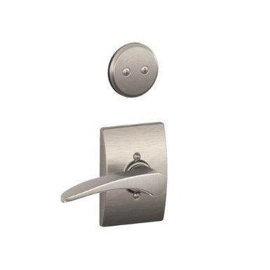 SCHLAGE F94MNH619CENLH Lock Company Satin Nickel Manhattan Lever Left Handed Dummy Interior Pack