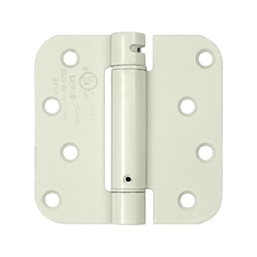 Deltana DSH4R5USPW  Single Action Steel 4-Inch x 4-Inch x 5/8-Inch Spring Hinge.
