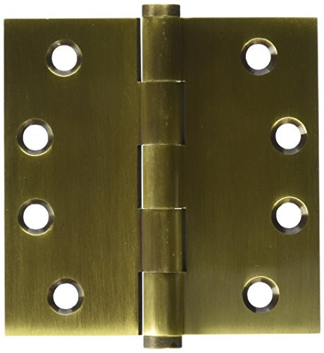 Deltana DSB45  4 x 4 in. Square Hinges, Antique Brass - Solid Brass - Pack of 2