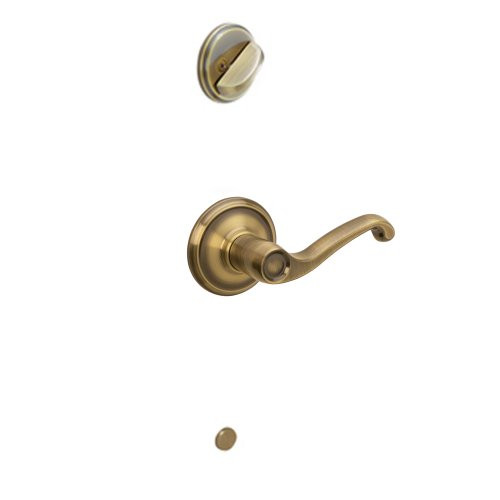SCHLAGE F59FLA609LH F59 FLA 609 LH Flair Interior Left-Handed Lever with Deadbolt, Antique Brass (Interior Half Only)