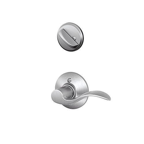 SCHLAGE F59ACC626LH F59 ACC 626 LH Accent Interior Left-Handed Lever with Deadbolt, Brushed Chrome (Interior Half Only)