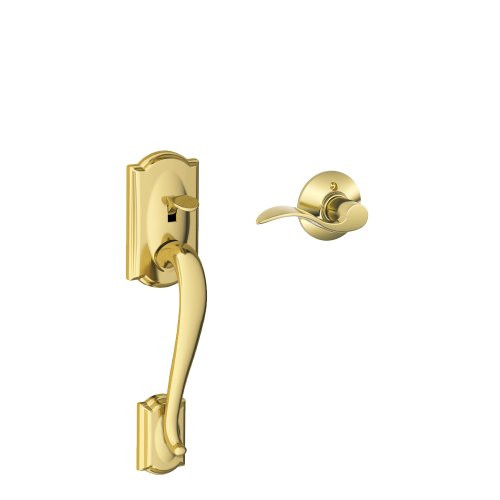 SCHLAGE FE285CAM609ACCRH Camelot Front Entry Handle Accent Right-Handed Interior Lever (Antique Brass) FE285 CAM 609 ACC RH