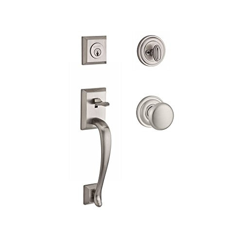 Baldwin SCNAPXROUTRR150 .6L.DS.CKY.KD Napa Single Cylinder Handleset with Round Knob and Traditional Round Rose, Satin Nickel