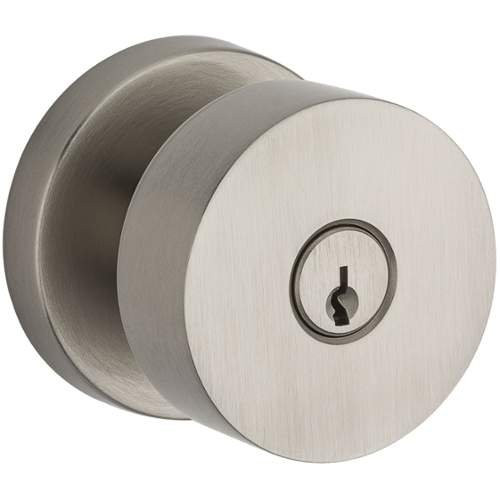 Baldwin ENCONCRR150 EC.CON.CRR Modern Single Cylinder Keyed Entry Door Knob Set with Modern, Satin Nickel