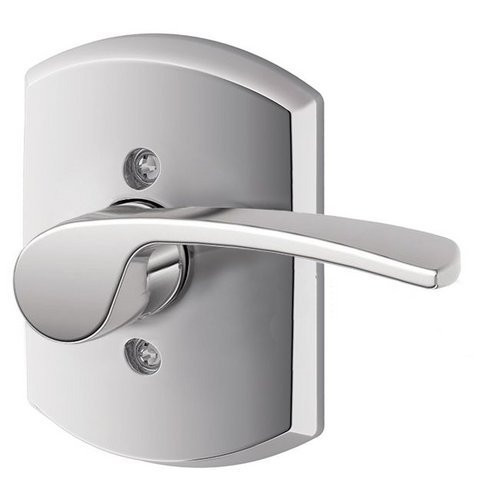 SCHLAGE F170MER625GRWRH Lock Company Merano Right Handed Single Dummy Door Lever with Decorat, Bright Chrome