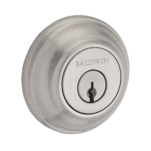 Baldwin SCTRD150S Reserve Single Cylinder Traditional Round Deadbolt with Smartkey Satin Nickel Finish