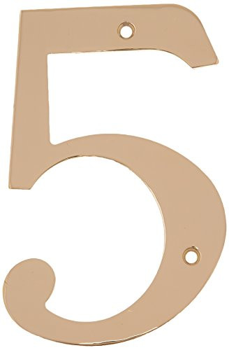 DEL RN6-5 CR003                6 IN HOUSE NUMBER #5 BRASS      RN6-5                      
