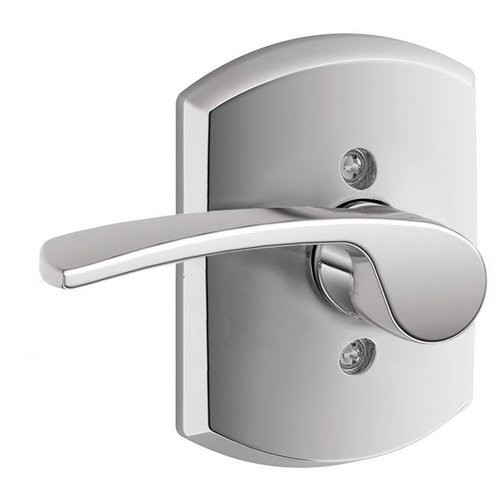 SCHLAGE F170MER625GRWLH Lock Company Merano Left Handed Single Dummy Door Lever with Decorati, Bright Chrome
