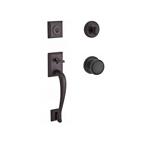 Baldwin SCNAPXROUTRR112 .6L.DS.CKY.KD Napa Single Cylinder Handleset with Round Knob and Traditional Round Rose, Venetian Bronze