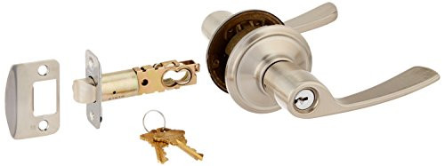 SCHLAGE F51AMER619 F51-MER Merano Keyed Entry F51A Panic Proof Door Lever, Satin Nickel