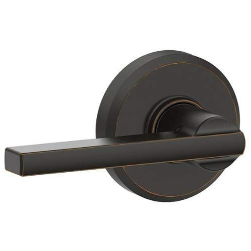 SCHLAGE F170LAT716GSN F170-LAT-GSN Latitude Single Dummy Door Lever with Decorative Greyson Tr, Aged Bronze