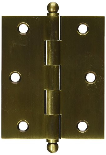 Deltana CH3025U5  3 x 2.5 in. Hinge with Ball Tips, Antique Brass - Solid Brass - 2 Case - Pack of 2