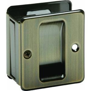 IVES SC990B609 Schlage 990 1-3/4-Inch x 2-1/4-Inch Sliding Pocket Door Pull Sliding, Antique Brass