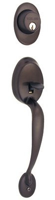 SCHLAGE F62PLY609PLY F62-PLY-PLY Plymouth Double Cylinder Handleset with Plymouth Interior Kn, Antique Brass