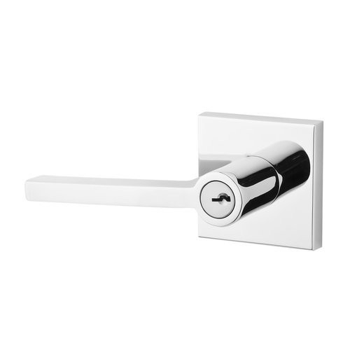 Baldwin ENSQUCSR260 EN.SQU.R.CSR.260.6L.DS.CKY.KD Square Right-Handed Entry Lever with Contemporary Square Rose, Polished Chrome