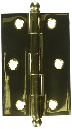 Deltana CH3020U3  3 x 2 in. Hinge with Ball Tips, Bright Brass - Solid Brass - 2 Case - Pack of 2.