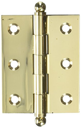 Deltana CH2520U3-UNL  2.5 x 2 in. Hinge with Ball Tips, Unlacquered Bright Brass - Solid Brass - 3 Case - Pack of 2