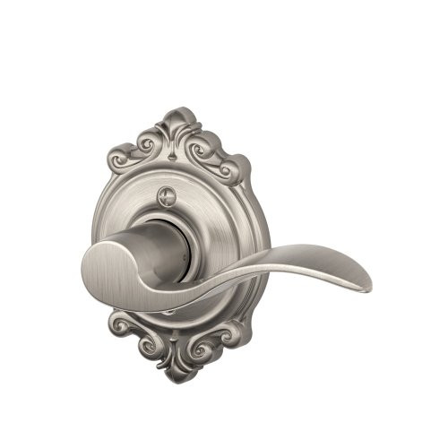 SCHLAGE F170ACC619BRKRH F170 ACC 619 BRK RH Brookshire Collection Right Hand Accent Decorative Trim Lever, Satin Nickel